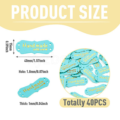 40Pcs PU Leather Craft Label Tags DIY-TADJ0001-22B-1