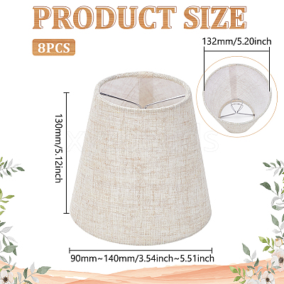 8Pcs Linen with Iron Lamp Shades AJEW-WH0609-303-1