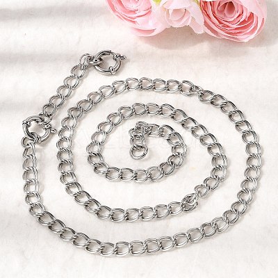6.5MM 201 Stainless Steel Double Link Chains Necklaces for Unisex NJEW-K302-05P-1