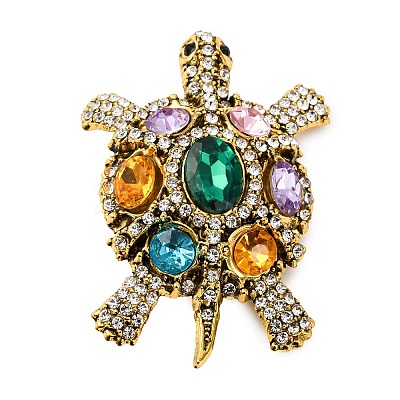 Alloy Rhinestone Lapel Pins for Clothes ALRI-D302-01A-AG-1