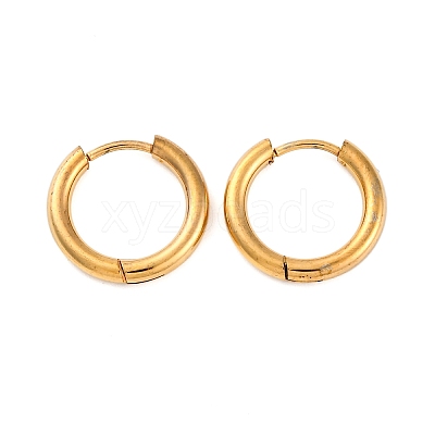 Ion Plating(IP) 202 Stainless Steel Huggie Hoop Earrings EJEW-O087-06F-G-01-1