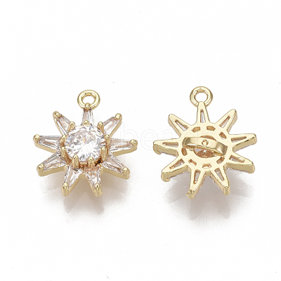 Brass Micro Pave Cubic Zirconia Pendants KK-S354-099-NF-1