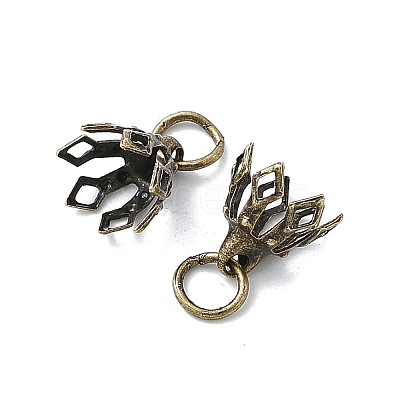 Flower Rack Plating Brass Filigree Bead Cap Bails LS-KK-L102-27AB-1
