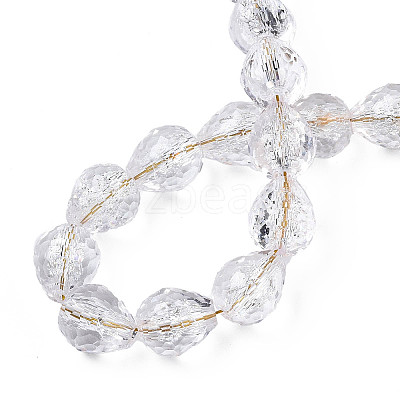 Transparent Crackle Glass Beads Strands X-GLAA-N051-04-1