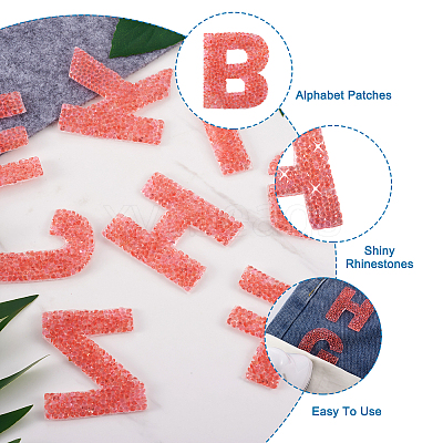 Alphabet Rhinestone Patches FW-TAC0001-01D-1