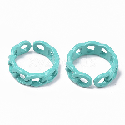 Spray Painted Alloy Cuff Rings X-RJEW-T011-29F-RS-1