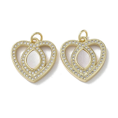 Brass Micro Pave Cubic Zirconia Pendants KK-G485-34I-G-1