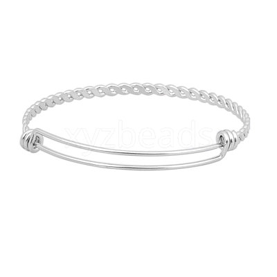 Tarnish Resistant Adjustable 304 Stainless Steel Expandable Bangle Making STAS-I066-01B-1