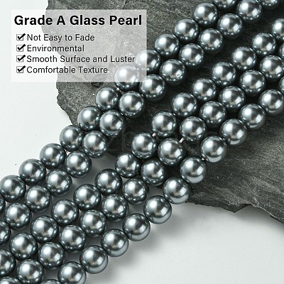 Eco-Friendly Glass Pearl Beads Strands HY-A008-12mm-RB077-1