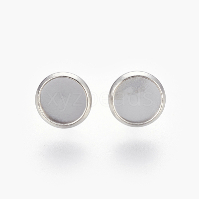 Non-Tarnish Eco-Friendly 316 Surgical Stainless Steel Stud Earring Settings X-STAS-F181-01P-8mm-1