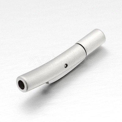 Tarnish Resistant Frosted Column 304 Stainless Steel Bayonet Necklace Clasps STAS-N065-07-1