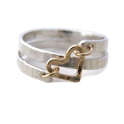 Hammered Alloy Finger Link Rings for Women FS-WG79F21-02-1