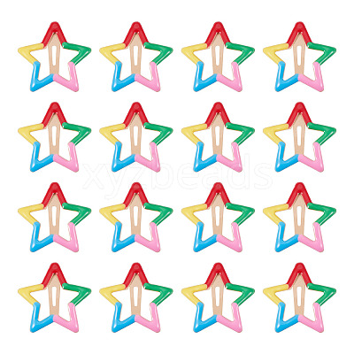 20Pcs Iron Enamel Snap Hair Clips for Girls PHAR-TADJ0001-09-1