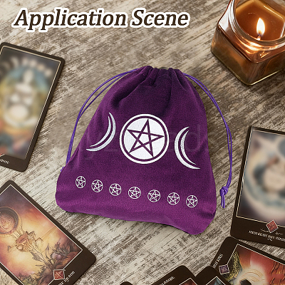 2Pcs Velvet Tarot Cards Storage Drawstring Bags ABAG-CN0001-67-1