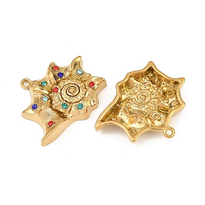 304 Stainless Steel Rhinestone Pendants SA-CBA0480-01G-02-1