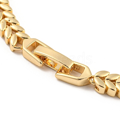 Golden Brass Micro Pave Cubic Zirconia Link Bracelets BJEW-P314-A07-G-1