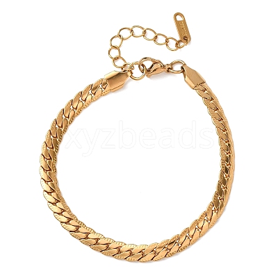 304 Stainless Steel Panzer Chain Bracelets for Women BJEW-F529-15G-1