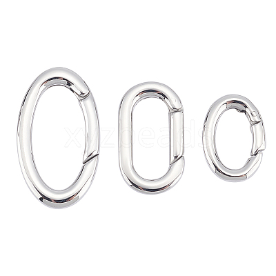 3Pcs 3 Styles 304 Stainless Steel Spring Gate Rings STAS-UN0040-93-1