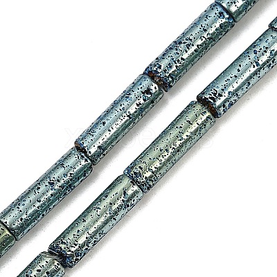 Electroplated Natural Lava Rock Beads Strands G-K388-03B-06-1