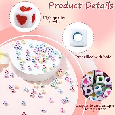 399Pcs 7 Colors Opaque Acrylic Beads OACR-YW0003-12-1