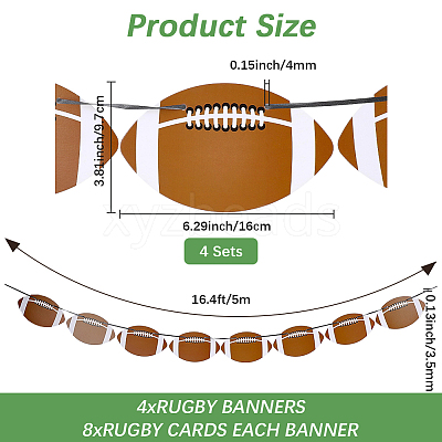 8Pcs Sports Party Decoration Paper Banner AJEW-CN0007-14C-1