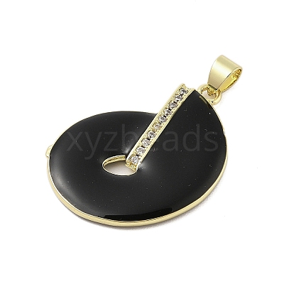 Disc Rack Plating Brass Micro Pave Cubic Zirconia Pendants KK-Z074-17G-1
