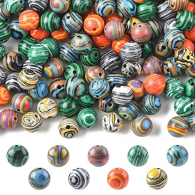 1 Strand Synthetic Malachite Dyed Beads Strands G-YW0002-64A-1
