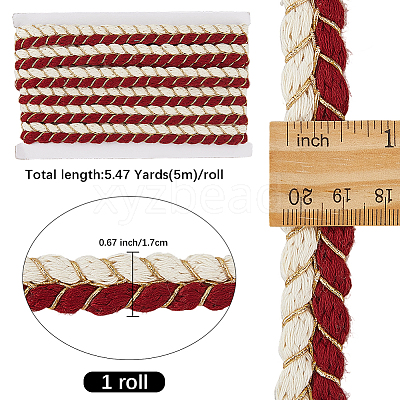 Polyester & Cotton Ribbon OCOR-WH20001-63B-1