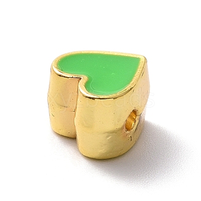 Eco-friendly Rack Plating Brass Enamel Beads KK-F843-30G-06-1