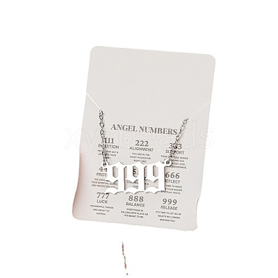 201 Stainless Steel Angel Number Pendant Necklaces for Women FS-WG21275-18-1