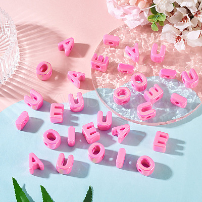 50Pcs 5 Styles UV Plating Opaque Acrylic Beads PACR-TA0001-31H-1
