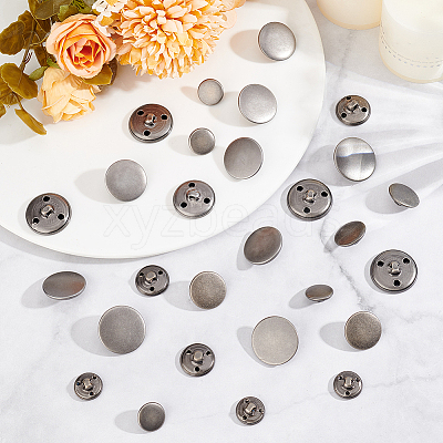 50Pcs 5 Styles 3-Hole Brass Buttons BUTT-OC0001-47B-1