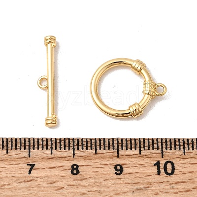 Brass Toggle Clasps KK-P340-33G-1