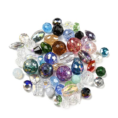 Transparent Faceted Glass Beads GLAA-XCP0001-25-1