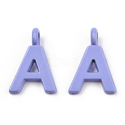 Rack Plating Spray Painted Alloy 1-Loop Link Pendants PALLOY-N176-01A-1