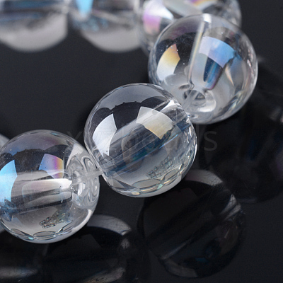 Electroplate Glass Beads Strands EGLA-Q062-8mm-A09-1
