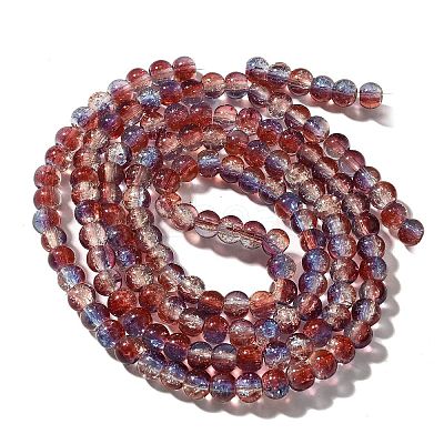 Crackle Glass Beads Strands CCG-C002-6mm-11-1