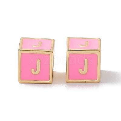 Rack Plating Brass Enamel Beads KK-B060-04G-05J-1