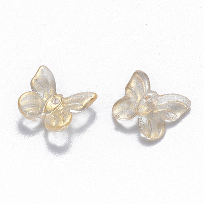 Transparent Spray Painted Glass Charms GLAA-T016-21C-1