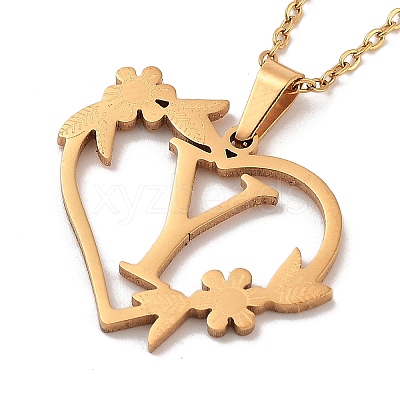 PVD Vacuum Plating 201 Stainless Steel Pendant Necklaces NJEW-R267-02Y-G-1