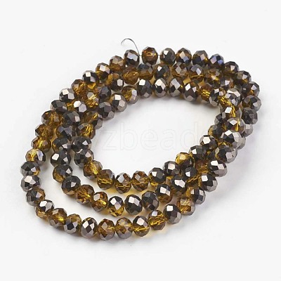 Electroplate Transparent Glass Beads Strands EGLA-A034-T6mm-P09-1