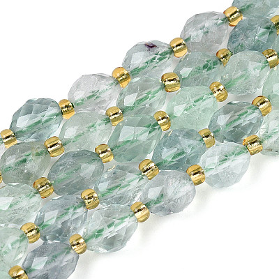 Natural Green Fluorite Beads Strands G-N342-53-8x6-12-1