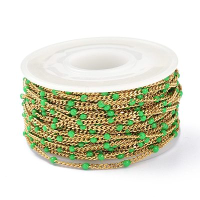 Ion Plating(IP) 304 Stainless Steel Enamel Curb Chains CHS-P013-01G-10-1