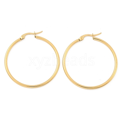 Ion Plating(IP) 304 Stainless Steel Hoop Earrings LS-EJEW-N0016-11G-F-1