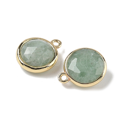 Natural Mixed Stone Faceted Flat Round Charms G-U028-03G-1