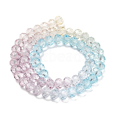 Transparent Painted Glass Beads Strands X1-DGLA-A034-T6mm-A15-1