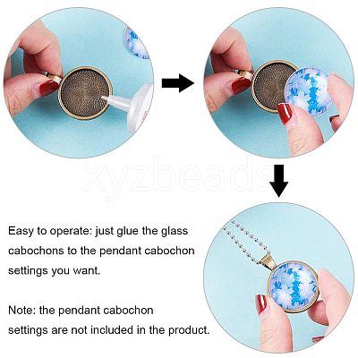 Flatback Glass Cabochons for DIY Projects GGLA-PH0004-27B-1