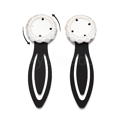 Alloy & Iron Bookmark Cabochon Settings PALLOY-N184-03S-1