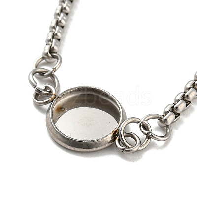 Non-Tarnish 304 Stainless Steel Round Cabochon Setting Bracelets DIY-Z026-01A-1