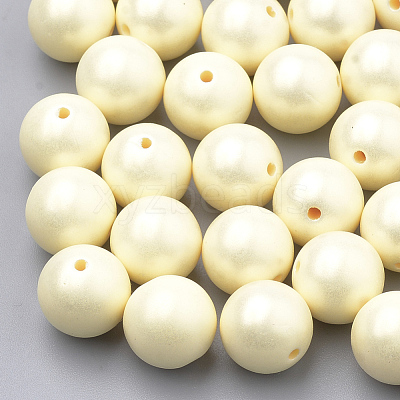 Spray Painted Style Acrylic Beads MACR-T010-8mm-07-1
